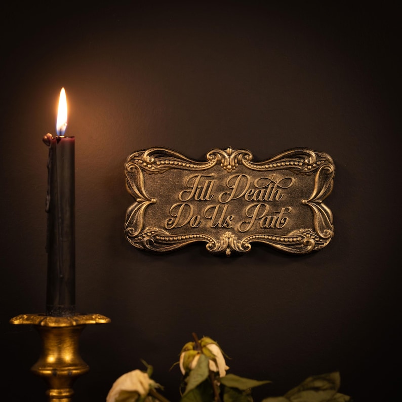 Till Death Do Us Part - Gold Edition | Gothic Gallery Wall | Gothic Home Decor by The Blackened Teeth image 2