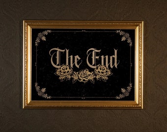 The End Typography Print | Gothic Home | Macabre Art | Gothic Gallery Wall Art by The Blackened Teeth