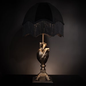 The Anatomical Heart Lamp - Gold Edition | Gothic Lighting | Gothic Table Lamp | Gothic Home Decor Handmade by The Blackened Teeth