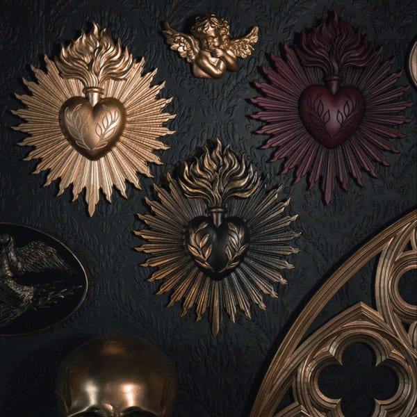 Ardour Sacred Heart Plaque | Gothic Gallery Wall | Gothic Wall Decor | Religious Decor | Handmade by The Blackened Teeth