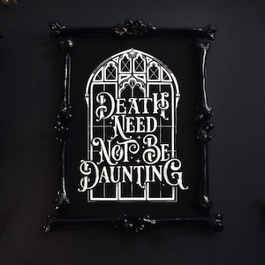 Der Tod muss nicht entmutigend sein Druck | Crossbones Floral Gothic Kunstdruck | Gothic-Startseite | Makaber Kunst | Gothic Galerie-Wand