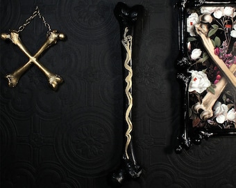 The Serpent Bone - Engraved Femur Bone - Gothic Gallery Wall - Gothic Home Decor | Handmade by The Blackened Teeth