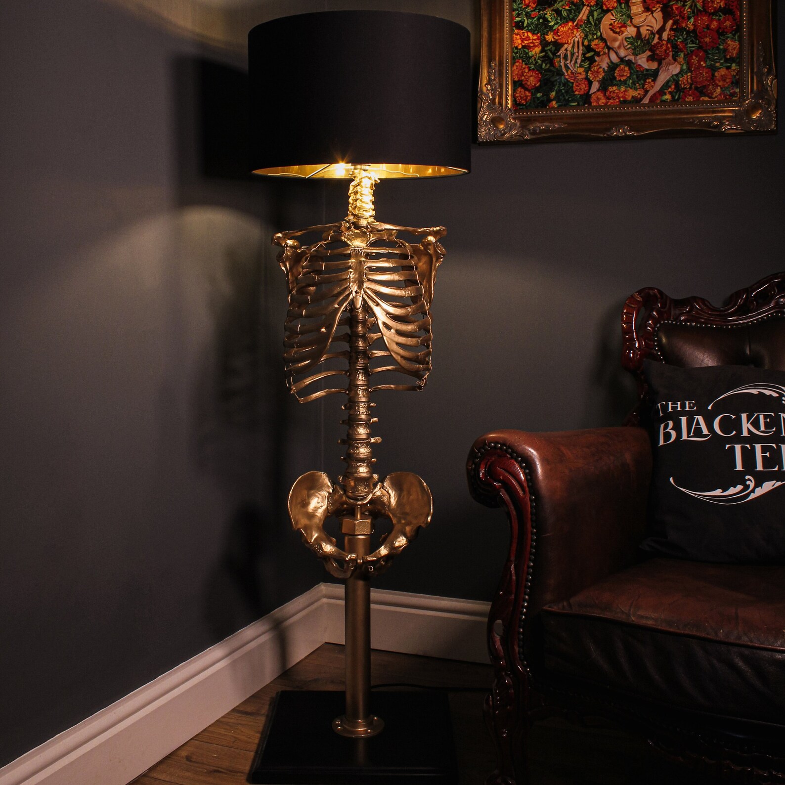 Skeleton Floor Lamp Gothic Home Decor Handmade by the Etsy