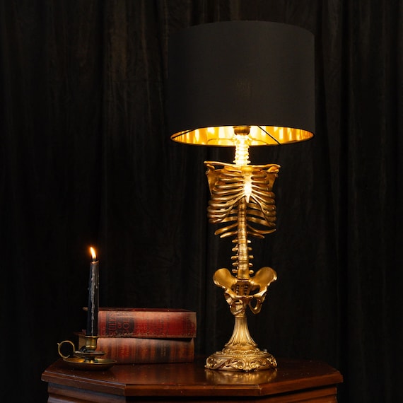 The Skeleton Table Lamp - Gold Edition by the Blackened Teeth