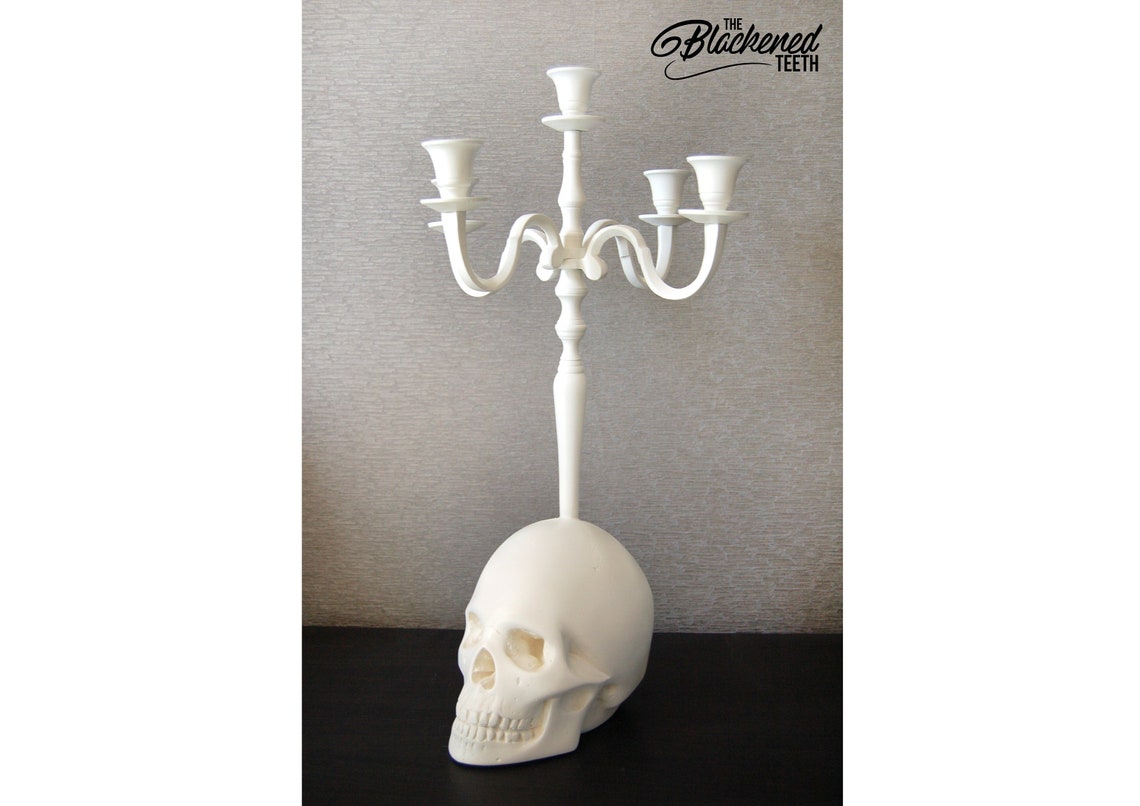 Skull Candelabra Skull Decor Etsy