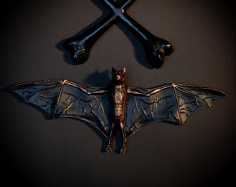 Bat Wall Plaque | Gothic Wall Plaque | Horror Decor | Gothic Gallery Wall | Halloween Home Decor | by The Blackened Teeth