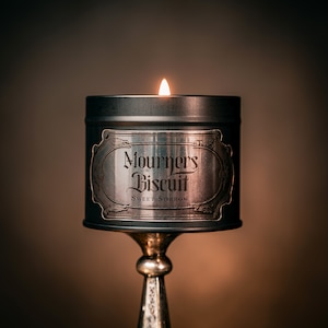 Mourners Biscuit | Gingerbread Gothic Tin Candle | Christmas Gothic Gift | Victorian Tin Candle | Vegan Tin Candles The Blackened Teeth