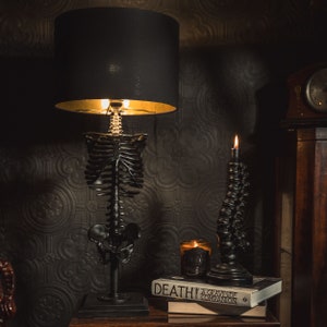 skeleton lamp the blackened teeth gothic lighting gothic home decor