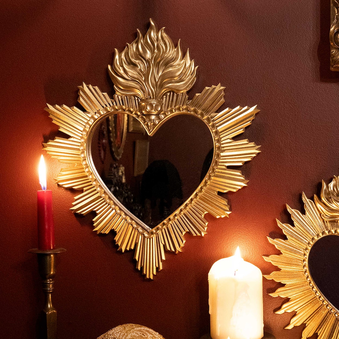 Regina Sacred Heart Mirror | Gothic Home Decor | The Blackened Teeth | Sacred Heart Decor
