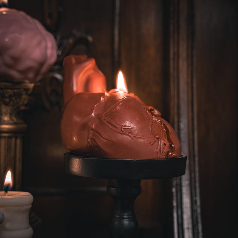 Blood Red Heart Candle - Anatomical Heart Unique Candle | Gothic Gift for Her | Handmade by The Blackened Teeth image 1