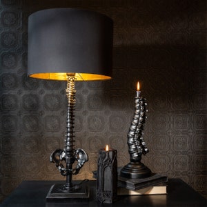 The Spine Lamp | Handmade Gothic Home Decor by The Blackened Teeth | Gothic Homeware Lamp