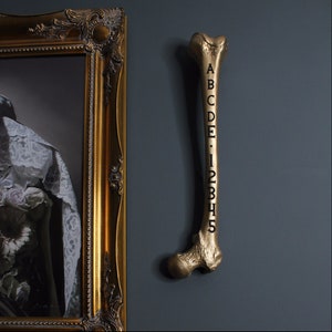 Engraved Custom Femur Bone | Gothic Wall Art | Gothic Home Decor | Handmade by Artisans The Blackened Teeth