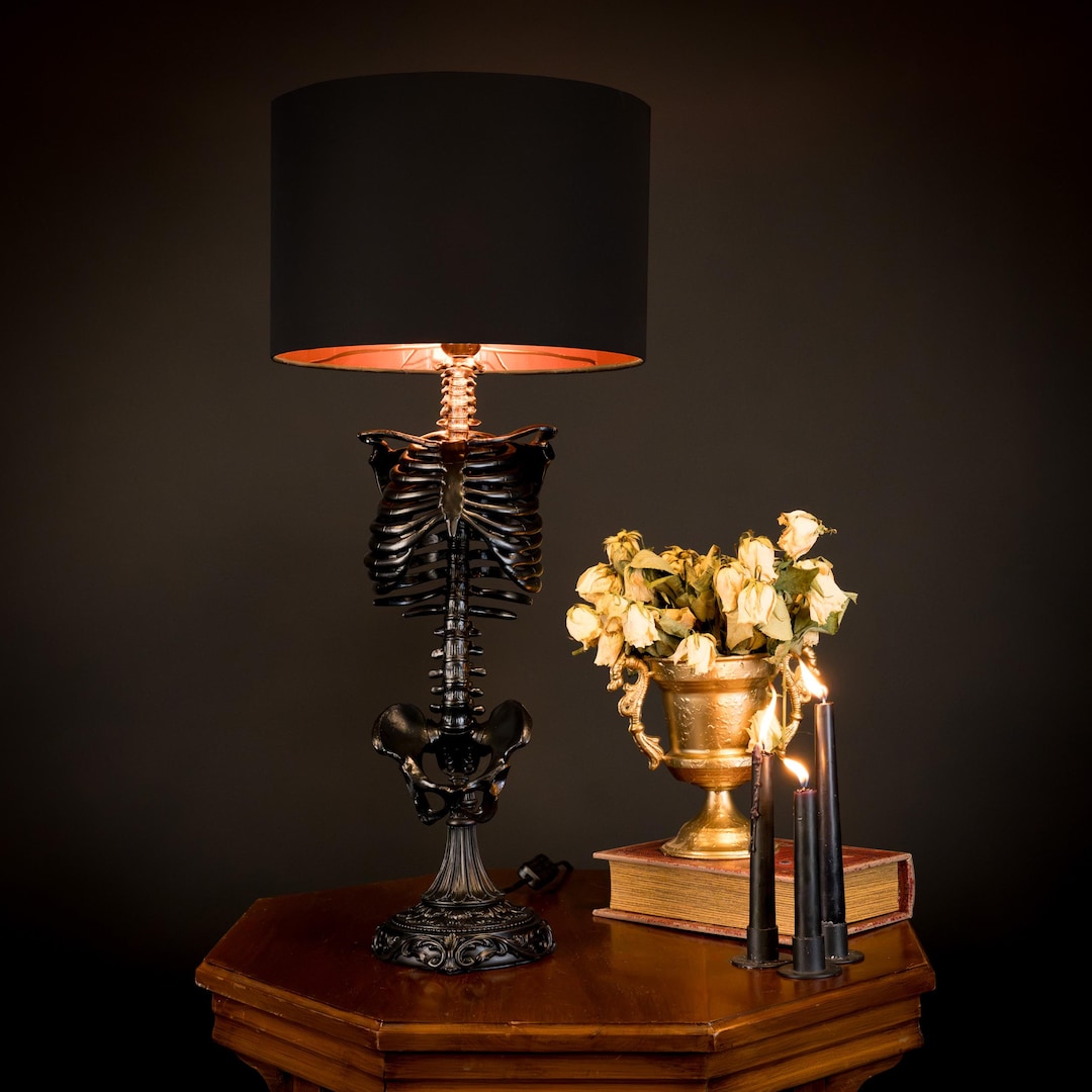 The Skeleton Table Lamp by the Blackened Teeth | Ribcage Lamp
