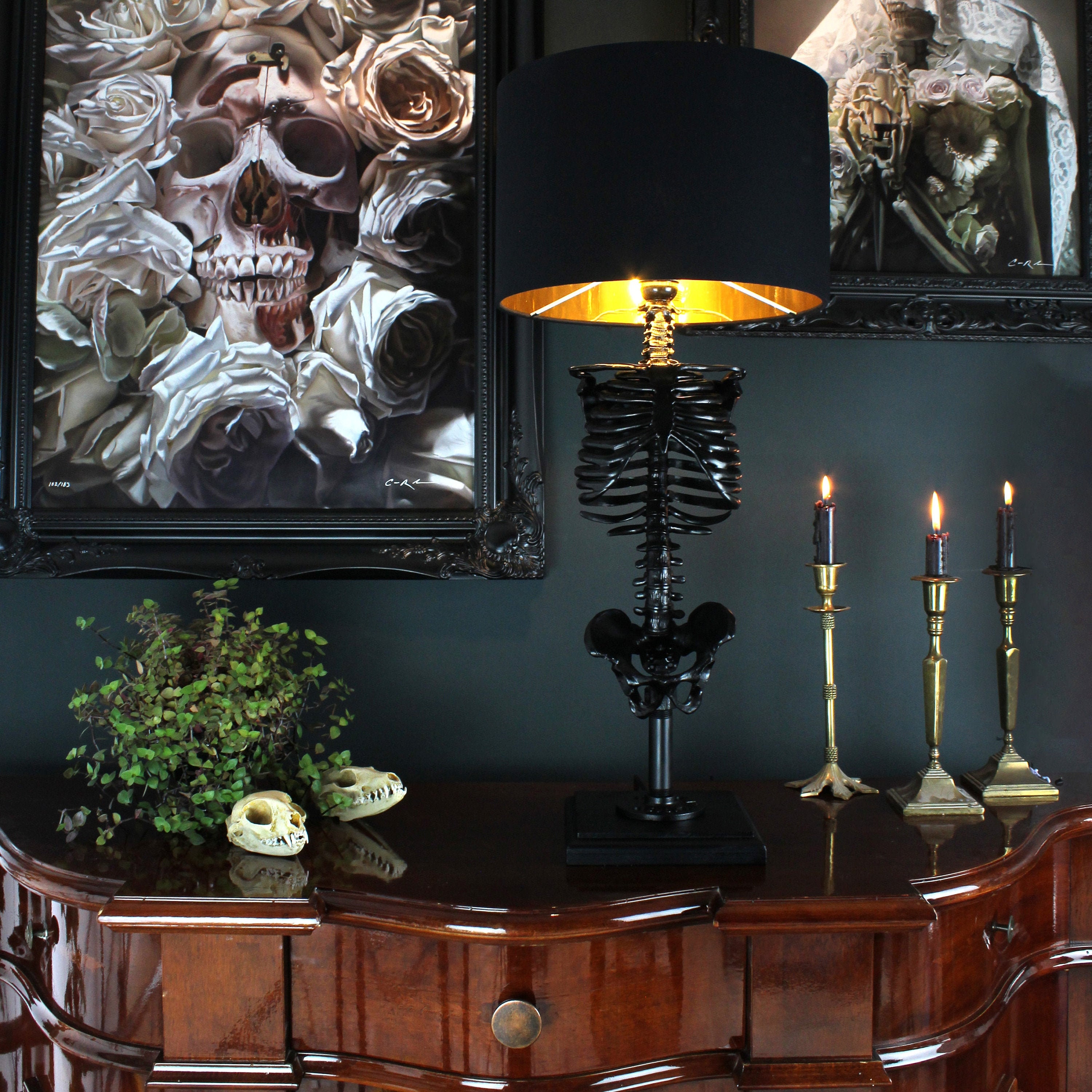 The Skeleton Table Lamp Handmade by the Blackened Teeth - Etsy
