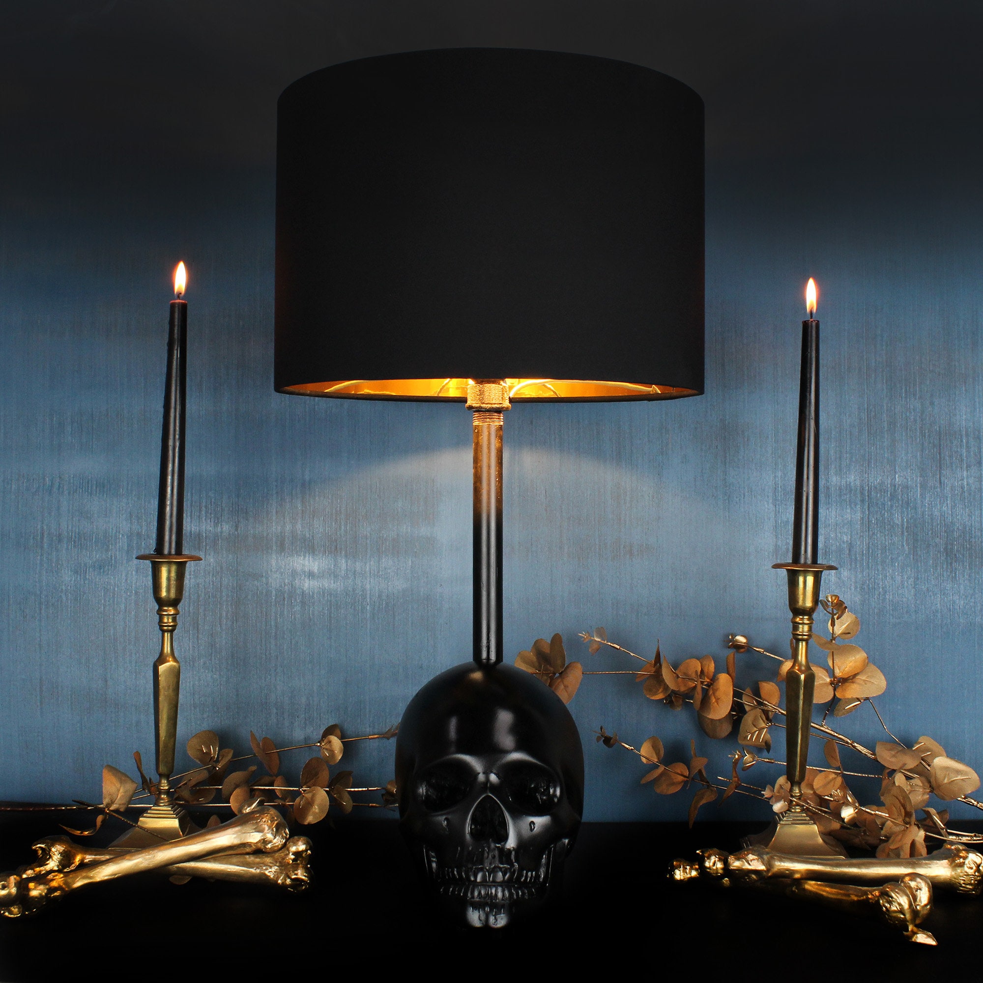 The Edison Skull Lamp Skull Decor by the Blackened Teeth Gothic