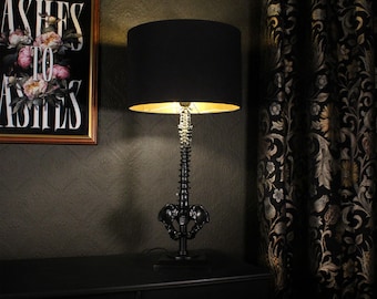 The Spine Lamp | Handmade Gothic Home Decor by The Blackened Teeth | Gothic Homeware Lamp