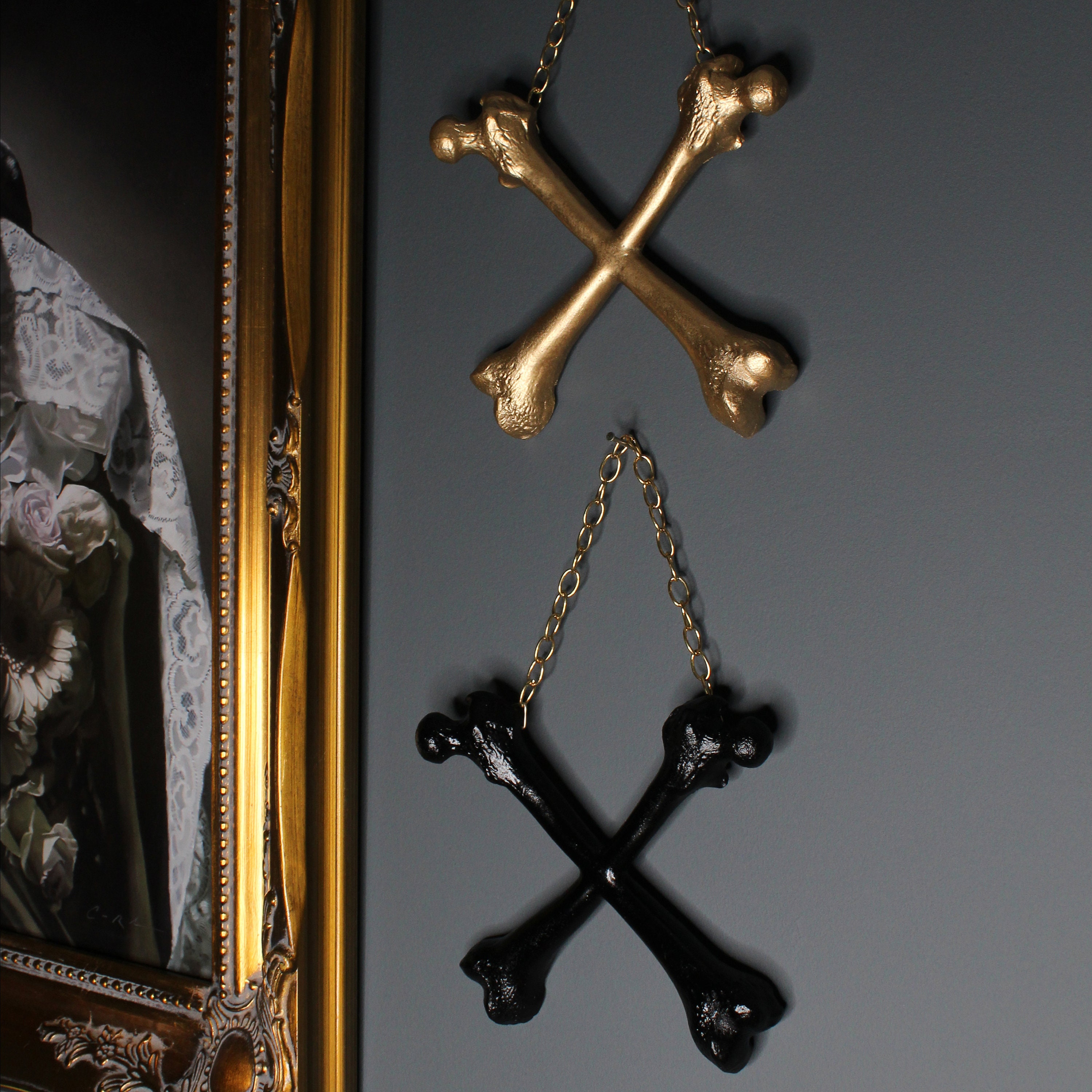 Crossbones Wall Hanging Gothic Home Decor by the Blackened Etsy