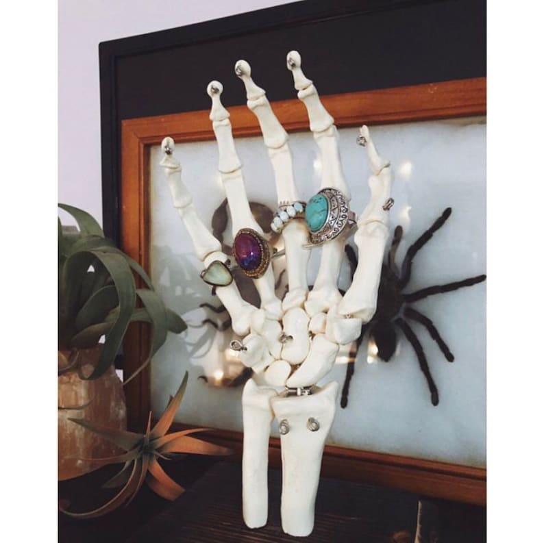 Skeleton Ring Holder Gothic Jewellery Stand Ring Tree By The Blackened Teeth image 9