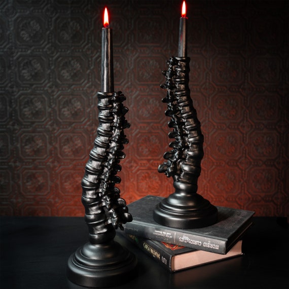 Spine Candle Holder Gothic Candlestick Holder Gothic Home Decor Gothic  Lighting Gothic Decor by the Blackened Teeth 