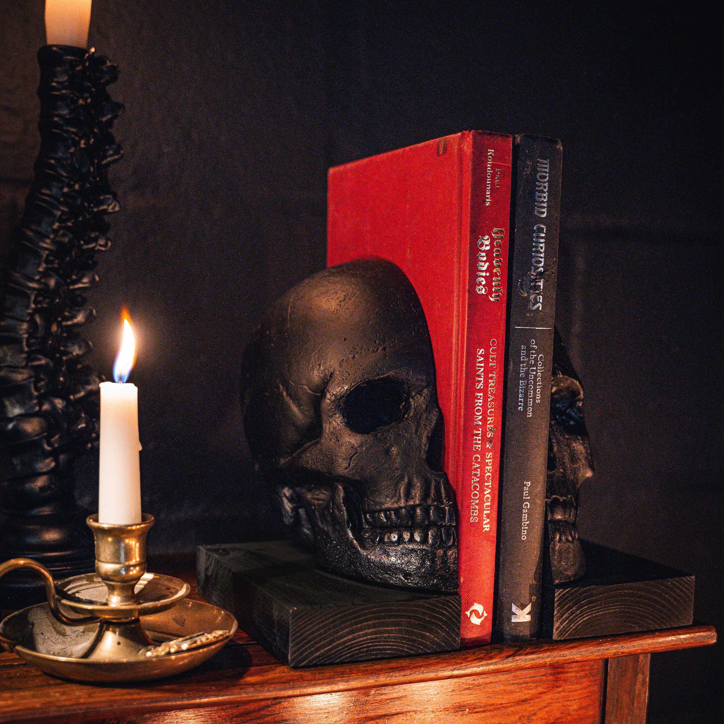 Skull Bookends | Gothic Home Decor by the Blackened Teeth - Etsy