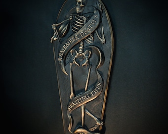 Remember Death's Awaiting Thee - Wall Plaque | Gothic | Gothic Home Decor | Gothic Gallery Wall | Danse Macabre | by The Blackened Teeth