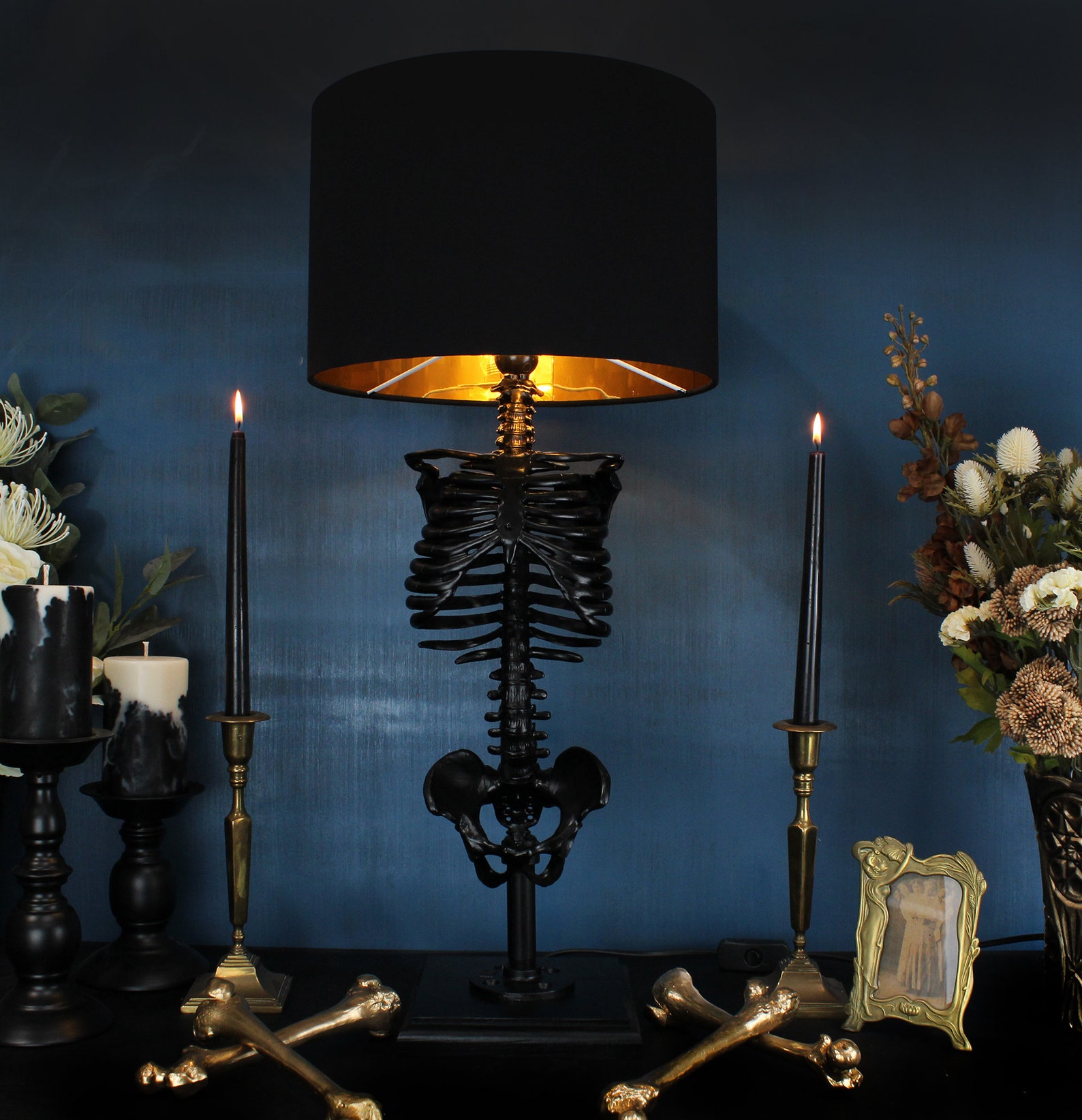 Skeleton Table Lamp Unique Lamp Anatomy Decor Etsy