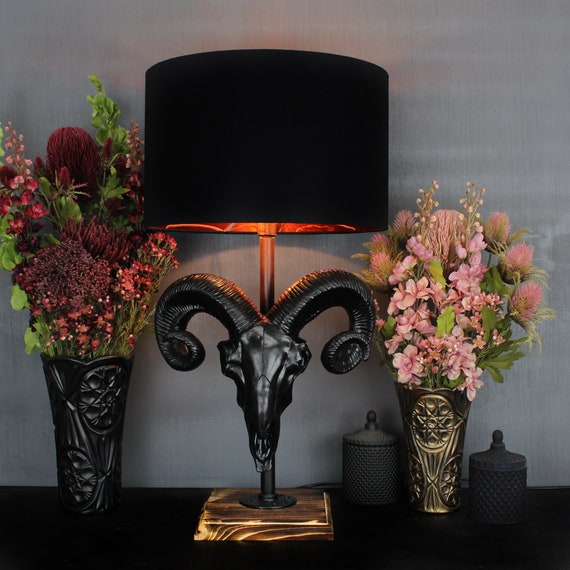 Ram Skull Table Lamp Gothic Home Decor Skull Decor - Etsy
