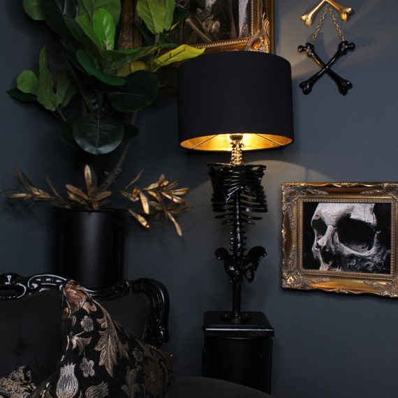 The Skeleton Table Lamp Handmade by the Blackened Teeth - Etsy