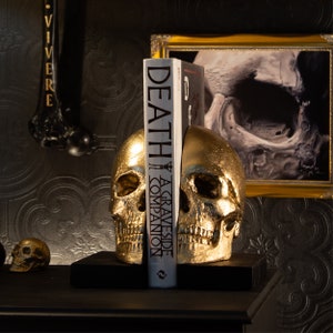 skull bookends gothic homeware gothic decor dark academia the blackened teeth