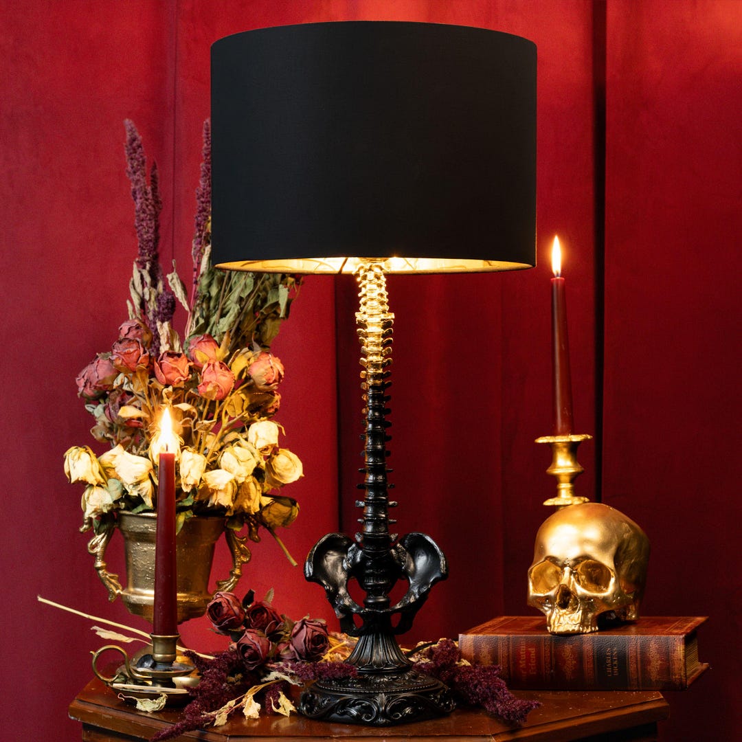 The Spine Lamp | Handmade Gothic Home Decor by the Blackened Teeth
