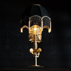 skeleton lamp the blackened teeth gothic lighting gothic home decor