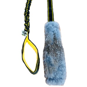 Paws Made Bunny EXTRA LONG BUNGEE Rabbit Fur Dog Tug Reward Agility Flyball Toy image 2