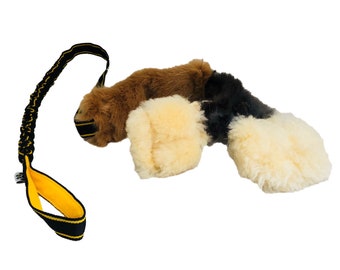 Pawsmade™ Waggle Extra long bungee Squeaker Sheep Rabbit & Faux Dog Training toy