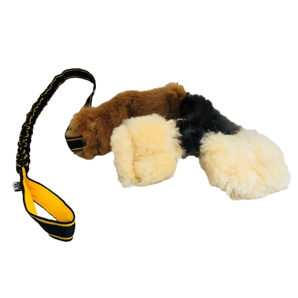 Pawsmade™ Waggle Extra long bungee Squeaker Sheep Rabbit & Faux Dog Training toy