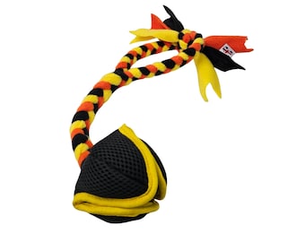 Paws Made ™ Paws Pocket™ SOFT REGULAR Tug with handle Treat Dispensing Tugger Agility Flyball Puppy Dog Treat Ball With Handle