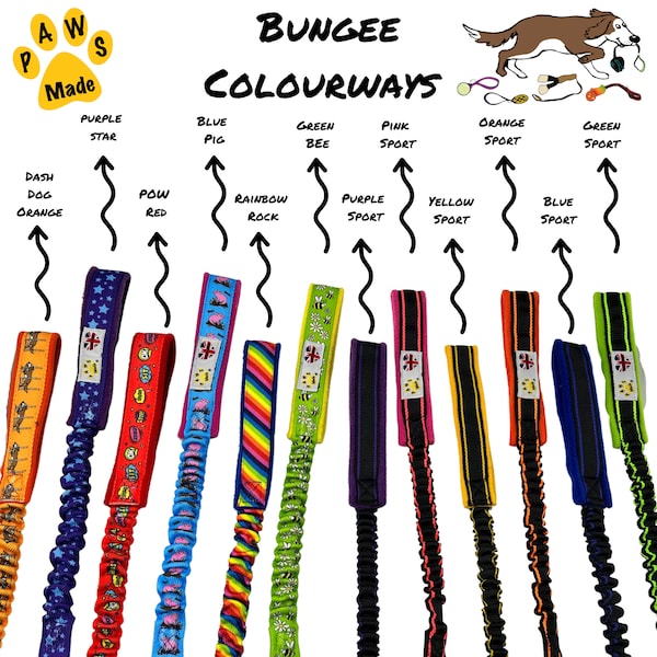 PawsMade Paws made Designer/Sport Bungee handle dog toy Tug Handle strong elasticated training Agility Flyball