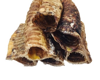 NATURAL TREATS 100% Natural Dog Treat and Chew Beef Moo Tubes Trachea Cut approx 15cm