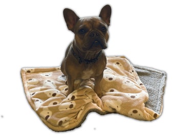 Paws Made Super Soft Dog Blanket Bed Mat - BEIGE BEAR - Crate Cage Cosy
