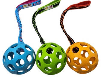 Paws Made™ Cage Cyber Football With Sport Bungee Handle Dog Training Tug Toy Agility Flyball Toys