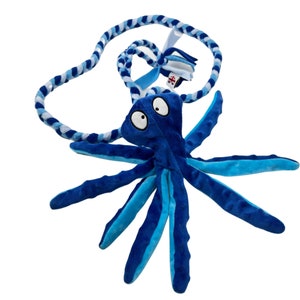 Paws Made™ The Octo Tug Mango polar extra largo - Con patas arrugadas y cabeza chirriante - Juguete de adiestramiento para perros
