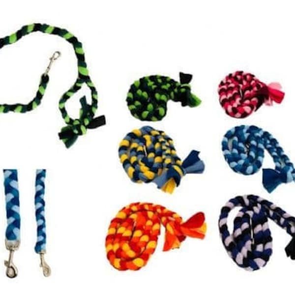 Paws Made Tight Plaited Fleece Lead Strong Colourful Agility Flyball Dog Puppy Training Soft Handle Tug