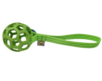 PawsMade ™ Cage Holee Ball mit gewebtem Griff Agility Flyball Hundetraining Tug Apportierspielzeug