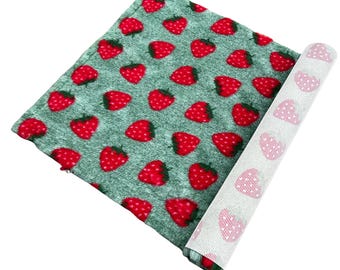 Strawberry Dog Vet Bed Mat, Moisture Wicking, Green Bedding
