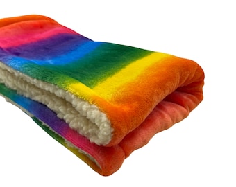 Paws Made Super Soft Dog Blanket Bed Mat - RAINBOW - Crate Cage Cosy