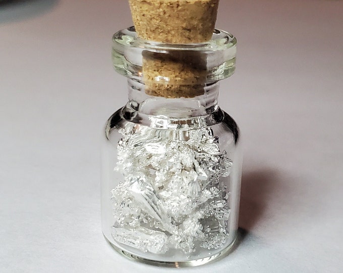 Pure Silver Crystal 4.1 Grams in Glass Vial 9999+ High Purity Ready for casting. Investment grade!!