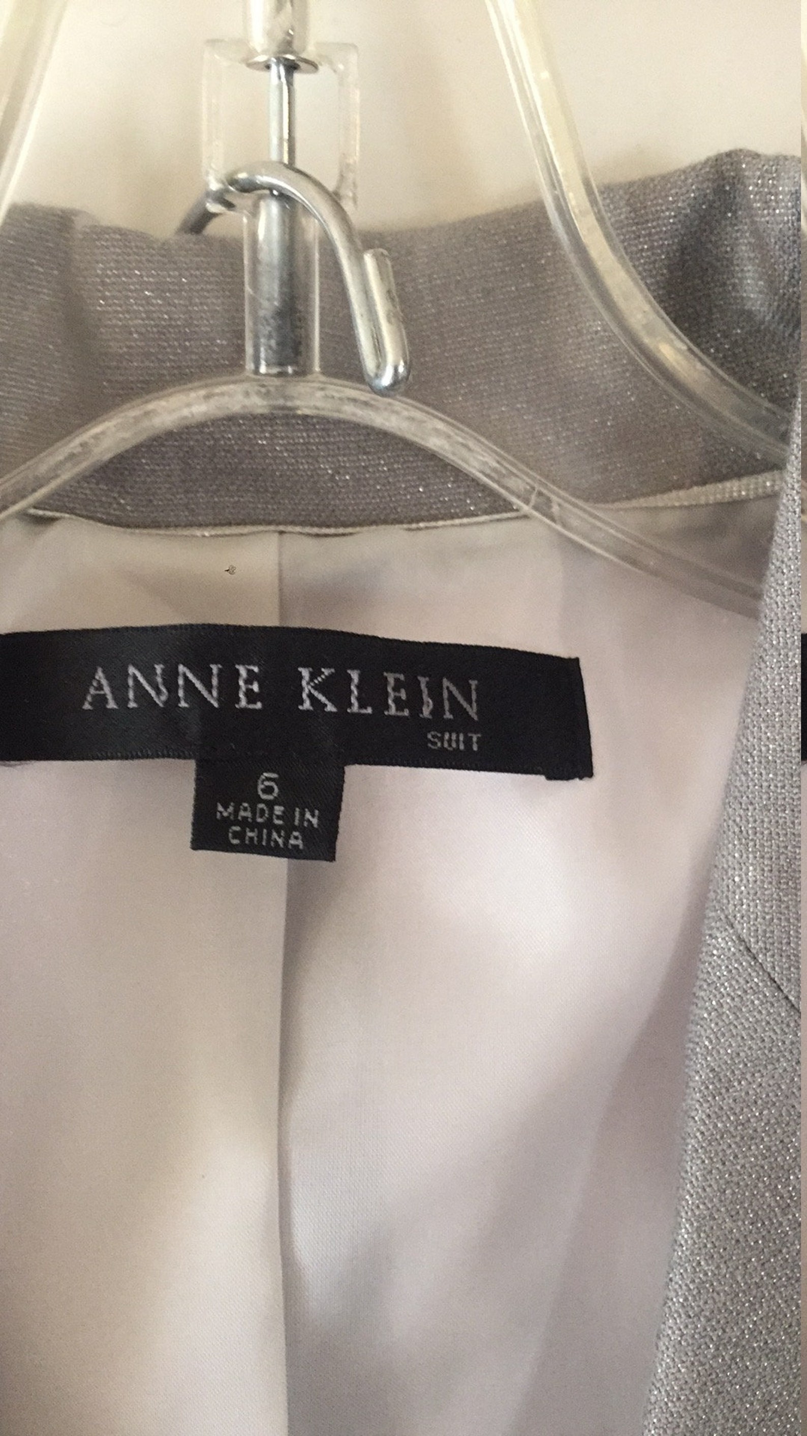 Anne Klein vtg metallic silver lame pant suit 90s 2000 Y2k | Etsy