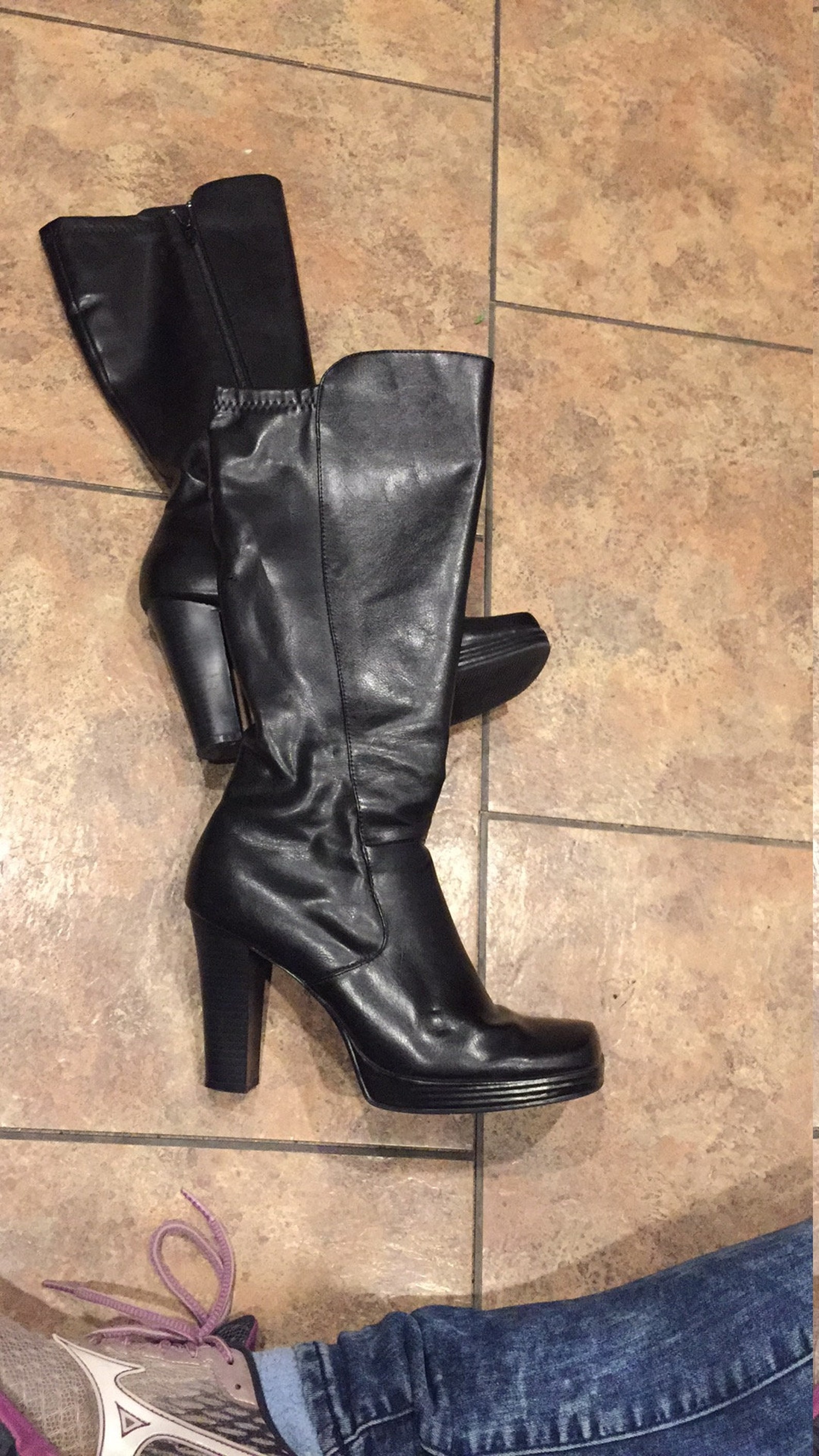 Vintage Y2k platform stretch tall boots ellemeno target Lei Etsy