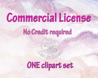 Commercial license to use One clipart set For small business No credit required