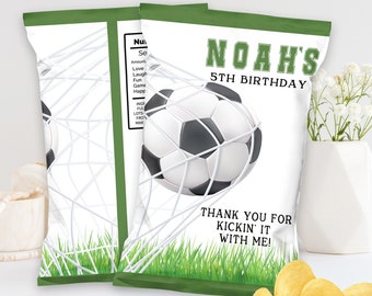 Soccer Birthday Party Chip Bag: Custom Favor Label (Digital Download)