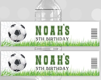 Water Bottle Labels Soccer Birthday Sport Party Wrapper Football Water Favor Custom Soccer Ball Bottle Label Soccer Decoration - LA172